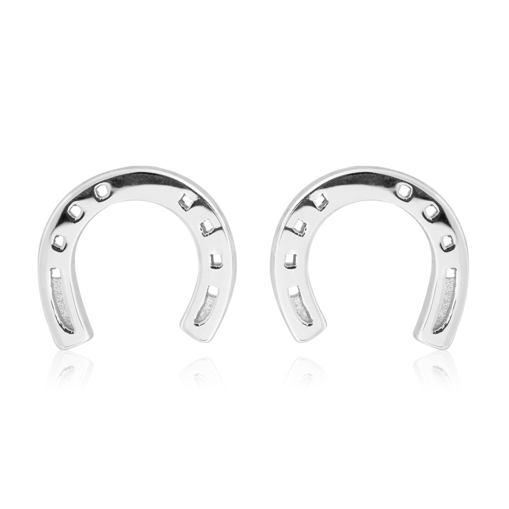 Sterling Silver Horseshoe Stud Earrings Shiels Jewellers