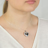 Sterling Silver 21mm Zirconia Heart Locket