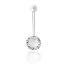 Load image into Gallery viewer, Sterling Silver Crystal Disc Belly Bar