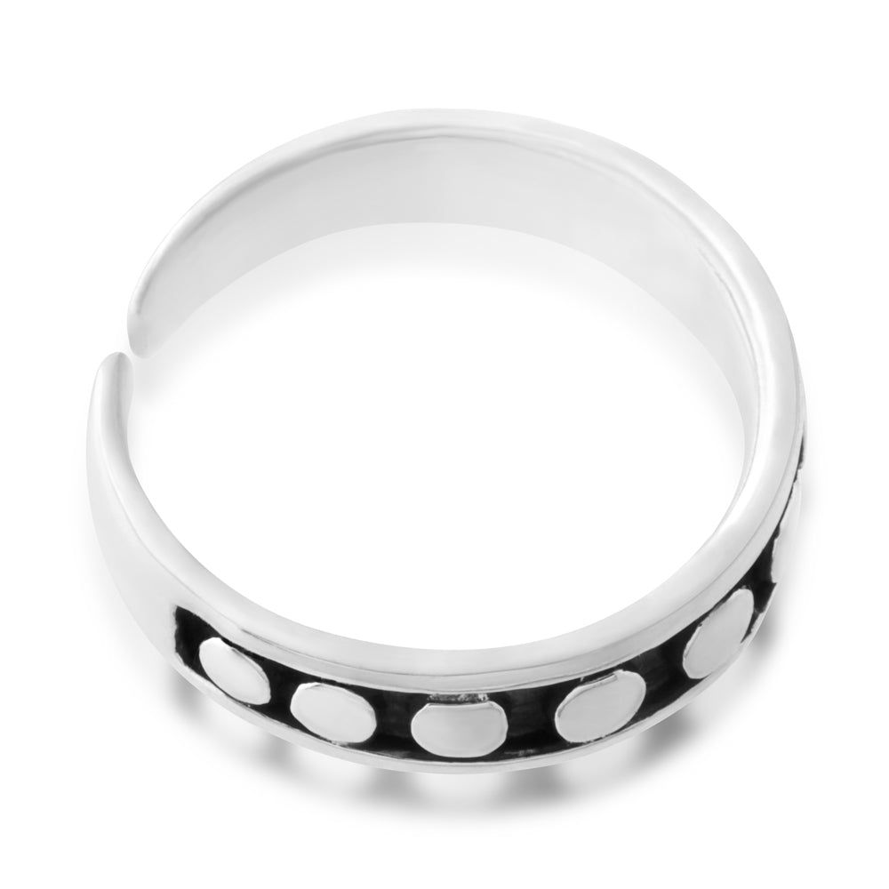 Sterling Silver Toe Ring Dots Oxidised