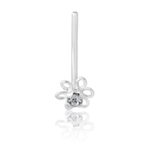 Load image into Gallery viewer, Sterling Silver Nose Stud Zirconia Flower