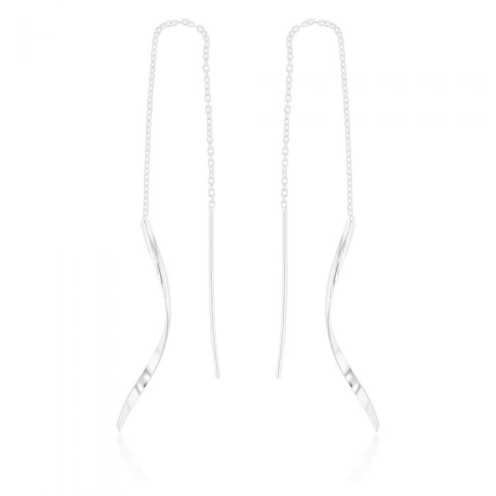 Sterling Silver Swirl Drop Threader Earrings Shiels Jewellers
