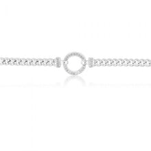 Load image into Gallery viewer, Sterling Silver 45cm Zirconia Fancy Boltring Curb Chain