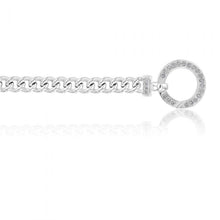 Load image into Gallery viewer, Sterling Silver 19cm Zirconia Fancy Boltring Curb Bracelet