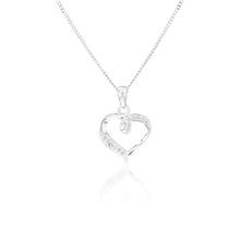 Load image into Gallery viewer, Sterling Silver Zirconia Fancy Heart Pendant