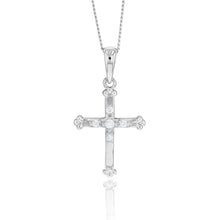 Load image into Gallery viewer, Sterling Silver Zirconia Cross Pendant