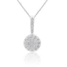 Load image into Gallery viewer, Sterling Silver Round Zirconia Drop Pendant