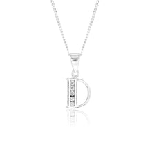 Load image into Gallery viewer, Sterling Silver Cubic Zirconia  Initial &quot;D&quot; Pendant
