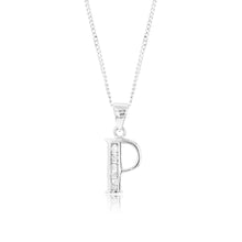 Load image into Gallery viewer, Sterling Silver Cubic Zirconia  Initial &quot;P&quot; Pendant