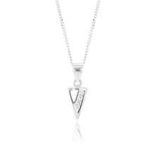 Load image into Gallery viewer, Sterling Silver Cubic Zirconia  Initial &quot;V&quot; Pendant