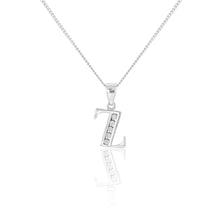Load image into Gallery viewer, Sterling Silver Cubic Zirconia Initial &quot;Z&quot; Pendant