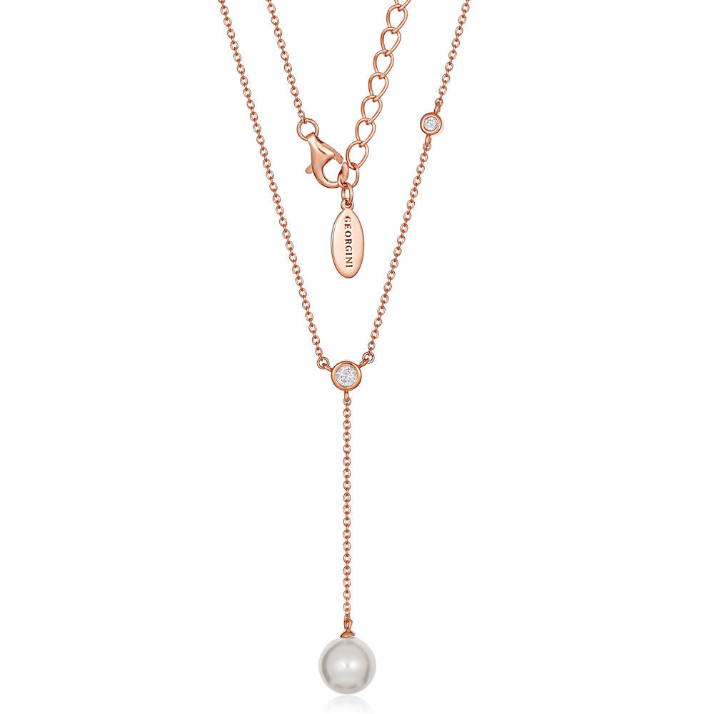 Georgini Heirloom Rose Gold Plated Sterling Silver Pearl Treasured Pendant On Chain