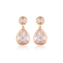 Load image into Gallery viewer, Georgini Luxe Rose Gold Plated Sterling Silver Pink Zirconia Nobile Earrings