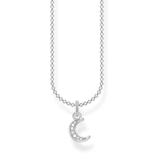 Load image into Gallery viewer, Sterling Silver Thomas Sabo Charm Club Moon Zirconia Necklace 38-45cm