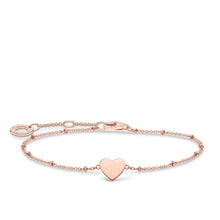 Load image into Gallery viewer, Rose Plated Sterling Silver Thomas Sabo Charm Club Hearts and Dots Bracelet 16-19cm