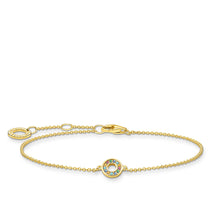 Load image into Gallery viewer, Gold Plated Sterling Silver thomas Sabo Charm Club Colour Circle Bracelet 16-19cm