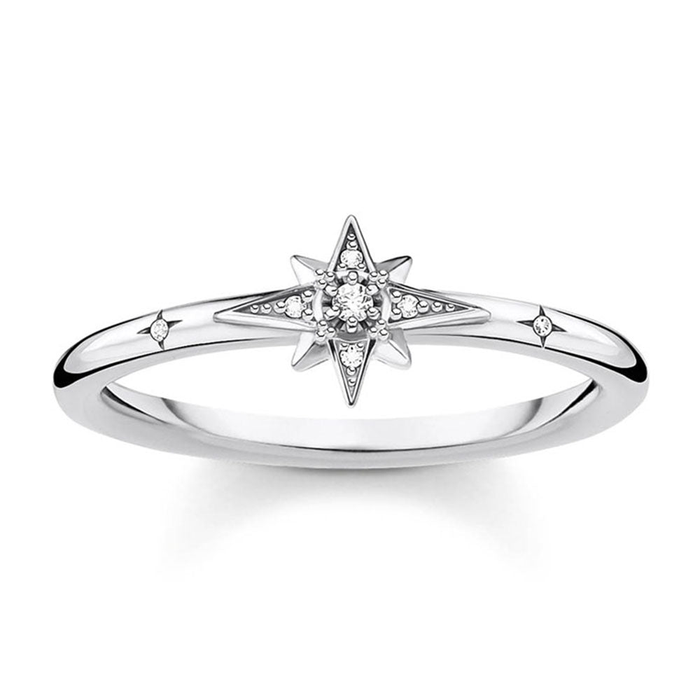 Sterling Silver Thomas Sabo Charm CLub Zirconia Star Ring