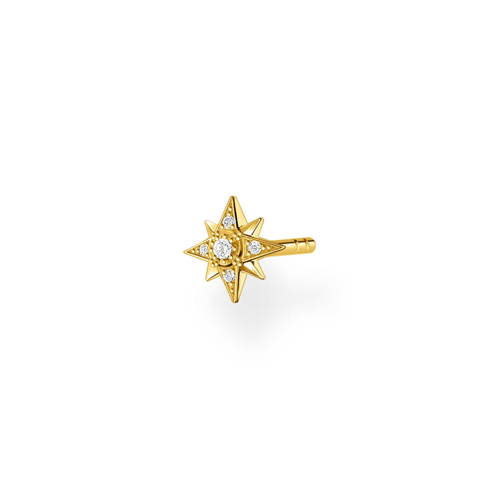 Gold Plated Sterling Silver Thomas Sabo Charm Star Zirconia Stud *1 Earring Only*
