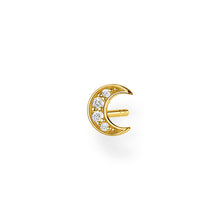 Load image into Gallery viewer, Gold Plated Sterling Silver Thomas Sabo Charm Moon Zirconia Stud * 1 Earring Only*