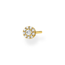 Load image into Gallery viewer, Gold Plated Sterling Silver Thomas Sabo Charm Round Zirconia Stud * 1 Earring Only*