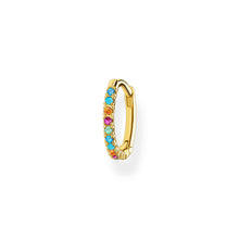 Load image into Gallery viewer, Gold Plated Sterling Silver Thomas Sabo Coloured Zirconia Hoop * 1 Earring Only*