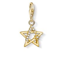 Load image into Gallery viewer, Gold Plated Sterling Silver Thomas Sabo Charm Club Zirconia Magic Star Charm