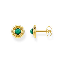 Load image into Gallery viewer, Gold Plated Sterling Silver Thomas Sabo Magic Garden Malachite Stud Earrings