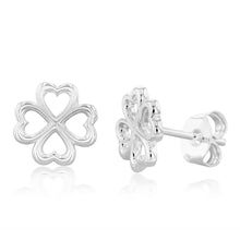 Load image into Gallery viewer, Sterling Silver 4 Leaf Clover Earrings