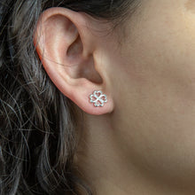 Load image into Gallery viewer, Sterling Silver 4 Leaf Clover Earrings