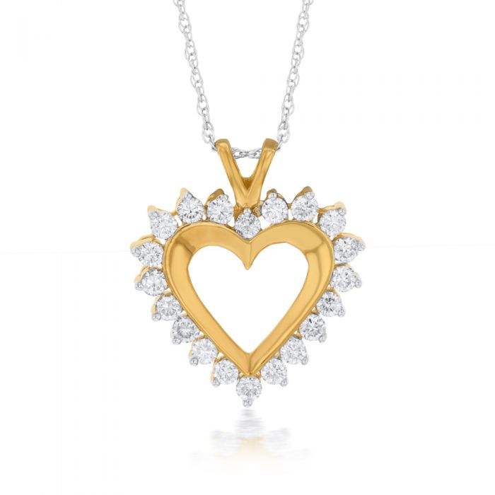 Luminesce Lab Grown Diamond 1 Carat Gold Plated Silver Heart Pendant