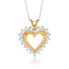 Load image into Gallery viewer, Luminesce Lab Grown Diamond 1 Carat Gold Plated Silver Heart Pendant