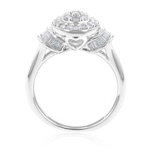 Load image into Gallery viewer, Sterling Silver 1/2 Carat Diamond Round Cluster Ring