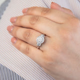 Sterling Silver 1/2 Carat Diamond Round Cluster Ring