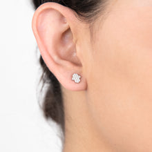 Load image into Gallery viewer, Sterling Silver Cubic Zirconia Hamsa Stud Earrings