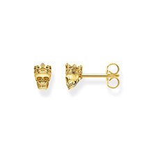 Load image into Gallery viewer, Thomas Sabo Gold Plated Sterling Silver Rebel Skull Crown Earrings