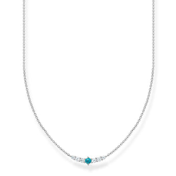 Thomas Sabo Sterling Silver Turquoise CZ 38/40/42cm Chain