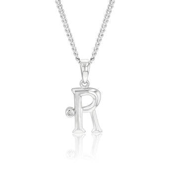 Silver Pendant Initial R set with Diamond– Shiels Jewellers