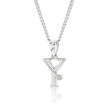 Load image into Gallery viewer, Silver Pendant Initial Y set with Diamond