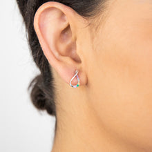 Load image into Gallery viewer, Sterling Silver Rainbow Multicolour Cubic Zirconia On Infinity Earrings