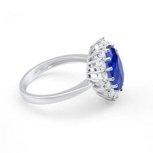 Load image into Gallery viewer, Sterling Silver Cubic Zirconia Border White Princess Ring