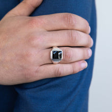 Load image into Gallery viewer, Sterling Silver 12x10mm Onyx Gents Ring