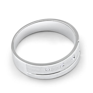 3 Diamonds Ring in Sterling Silver