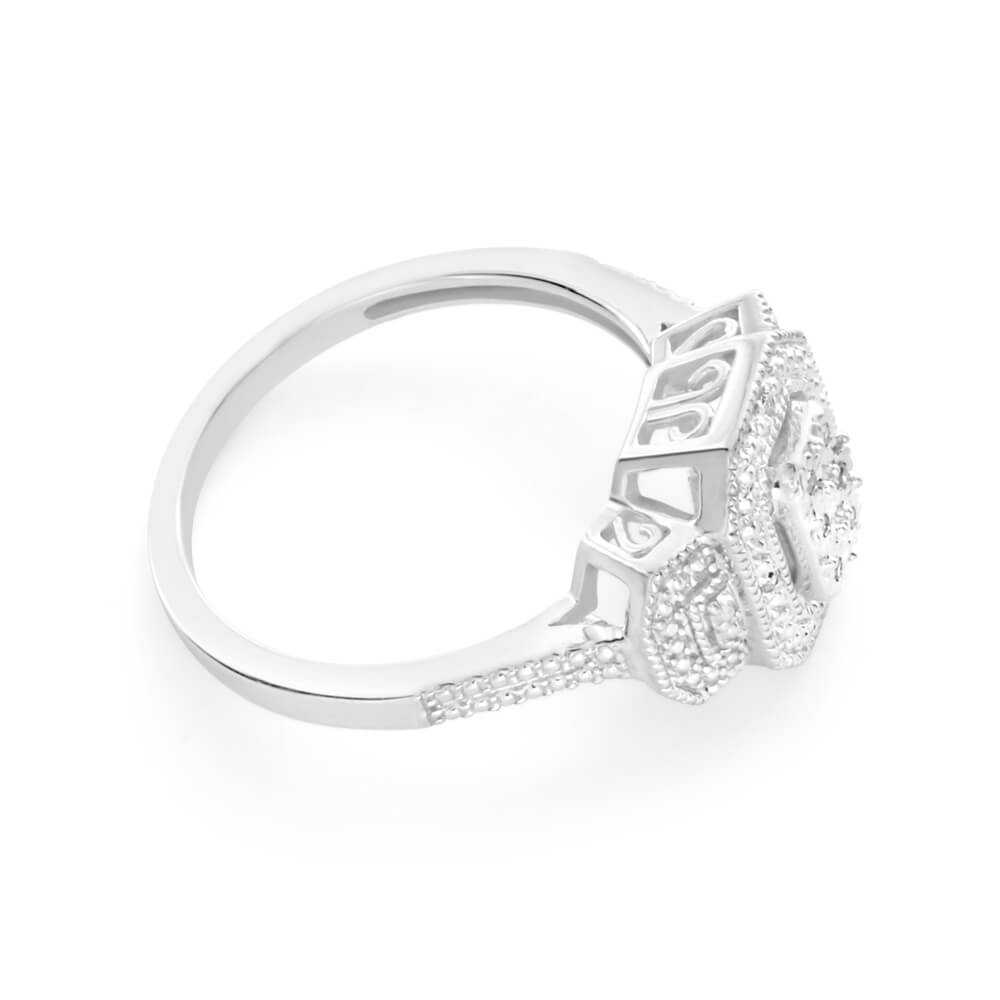 Sterling Silver Prestigious Diamond Ring