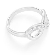Load image into Gallery viewer, Sterling Silver Classic Infinity Diamond Ring