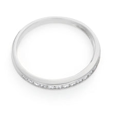 Load image into Gallery viewer, Sterling Silver Rhodium Plated Zirconia Channel Ring