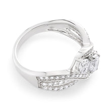 Load image into Gallery viewer, Sterling Silver Cubic Zirconia Ring Rhodium Plated