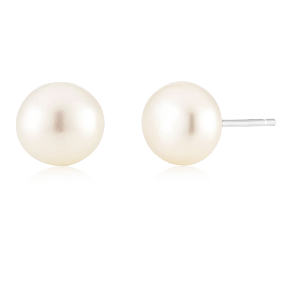 White 7.5-8mm Freshwater Pearl Stud Earrings