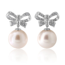 Load image into Gallery viewer, 9ct White South Sea 9-12mm Pearl and 0.31ct Diamond Earrings