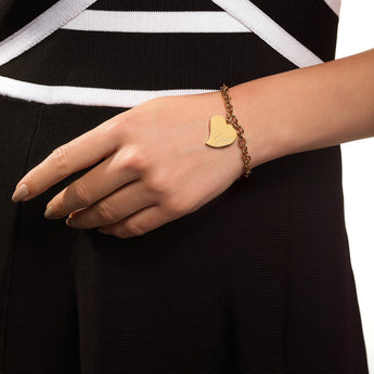 Guess Gold Plated Love Heart Bracelet