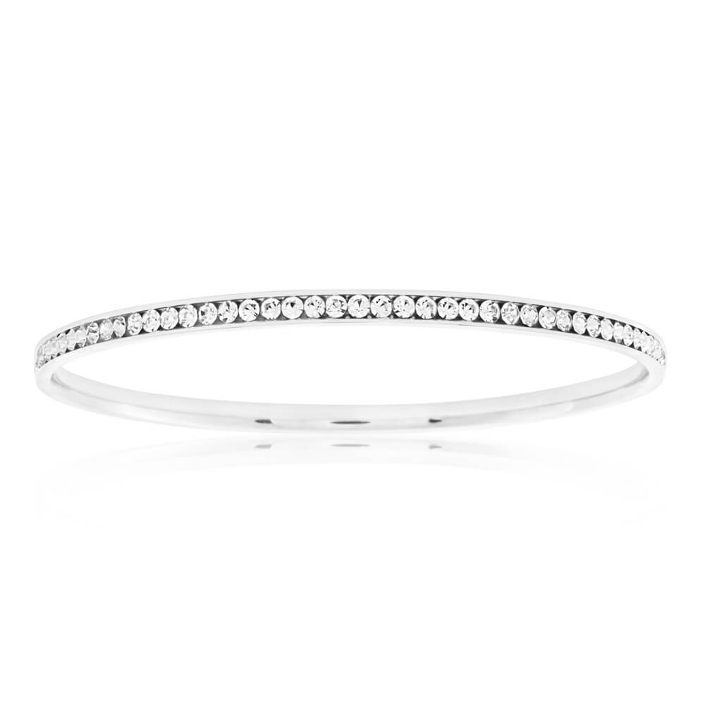 Stainless Steel 3mmx 65mm Crystal Bangle